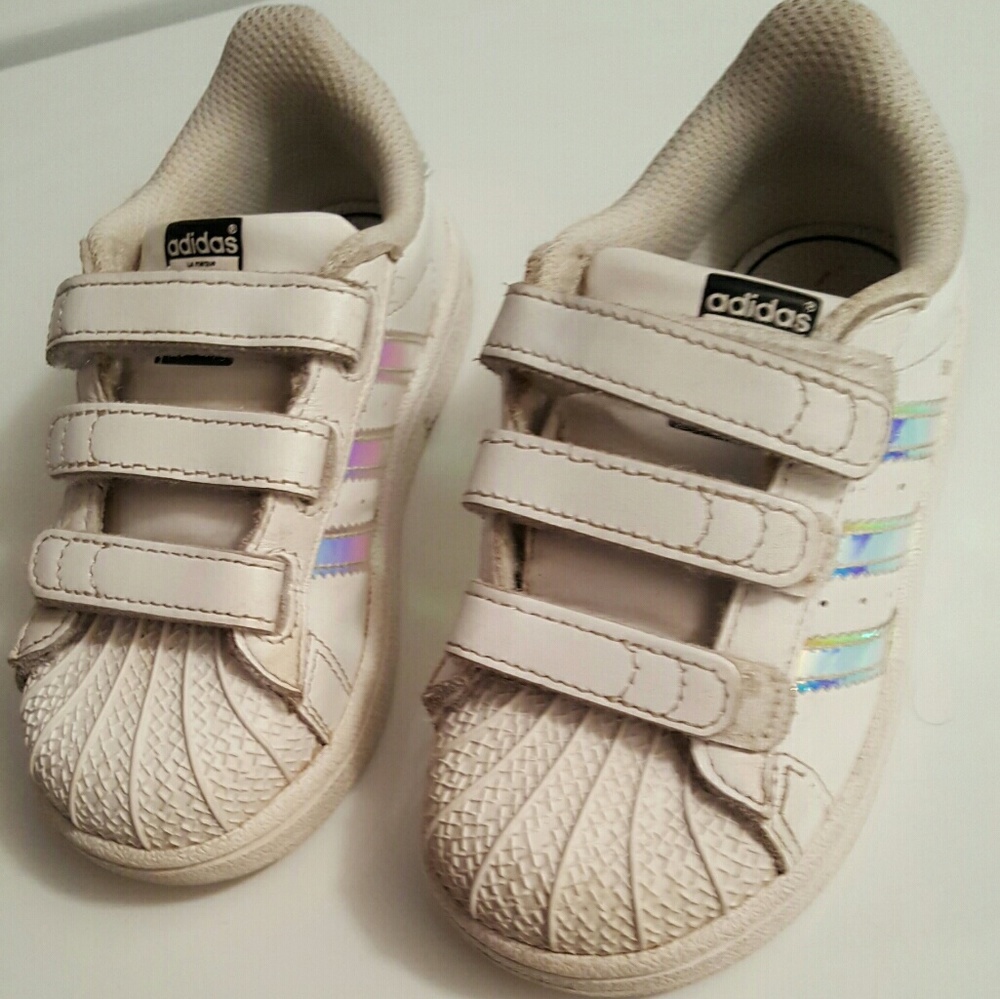 Superstar Adidas velcro white sneakers