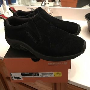 Merrill Jungle Mocs 8.5 black suede