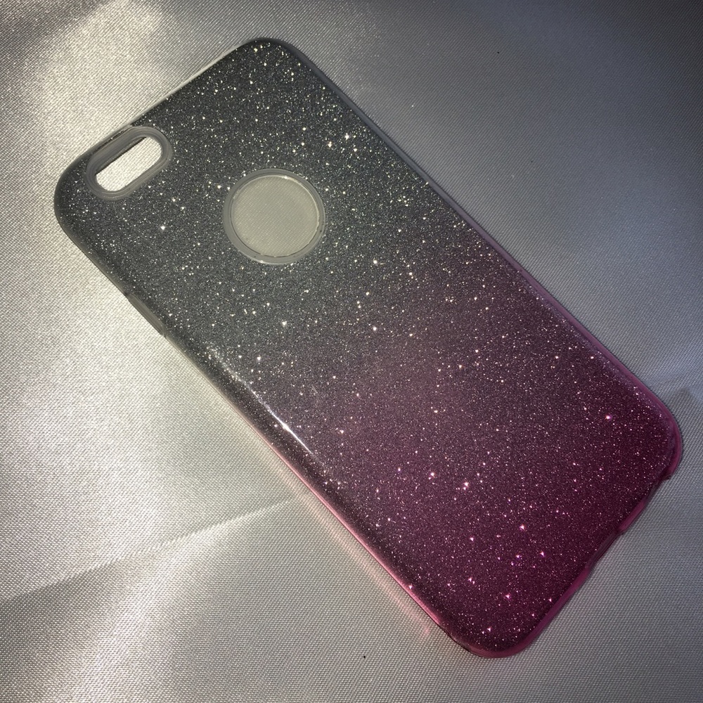 iPhone 6/6s Pink and Silver flexible glitter case