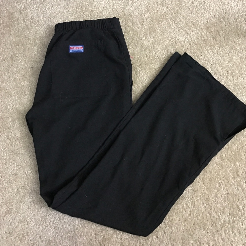 Cherokee black xxs petite scrub bottoms pants