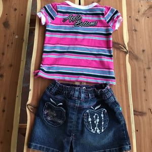 Apple Bottom 🍎 2t shirt and matching skirt