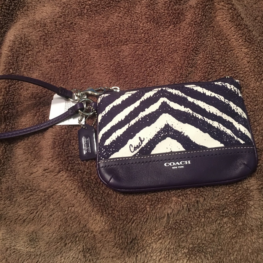 Coach zebra wristlet