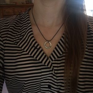 Silver necklace. Cross country.