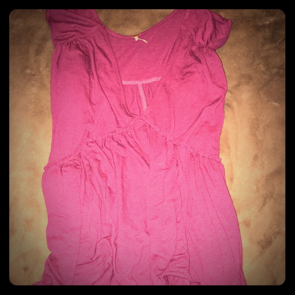 FREE PEOPLE! Maroon colored loose fitting Top