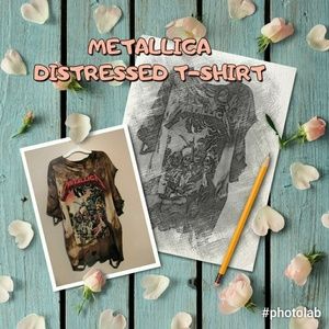 Distressed and Ripped Metallica T-shirt Size XL