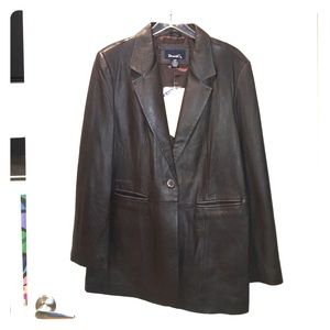 Deep brown 100% leather jacket