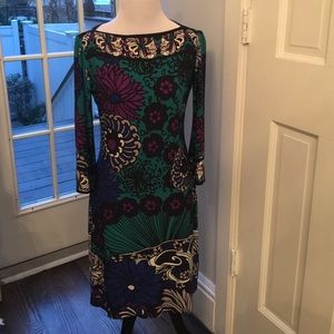 Ali Ro Printed Border Jersey Shift Dress in Size 0