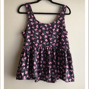 AEO Floral Peplum Tank Top