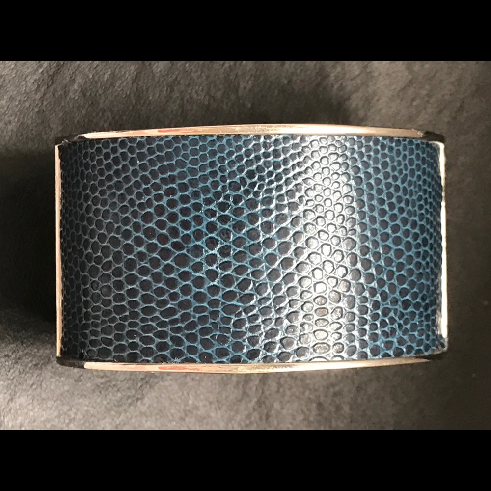 Leather Snake Print Cuff Bracelet