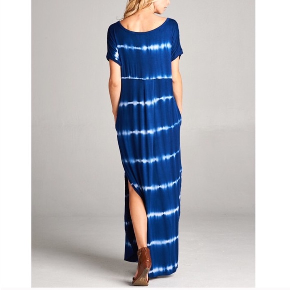 🆕KANA tie dye boho chic dress -R.BLUE - Picture 3 of 3