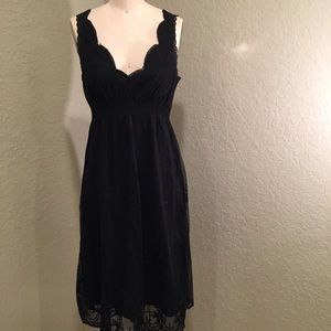 Black Beachy V neck Dress