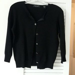 Black Cashmere Cardigan with Sparkly Buttons