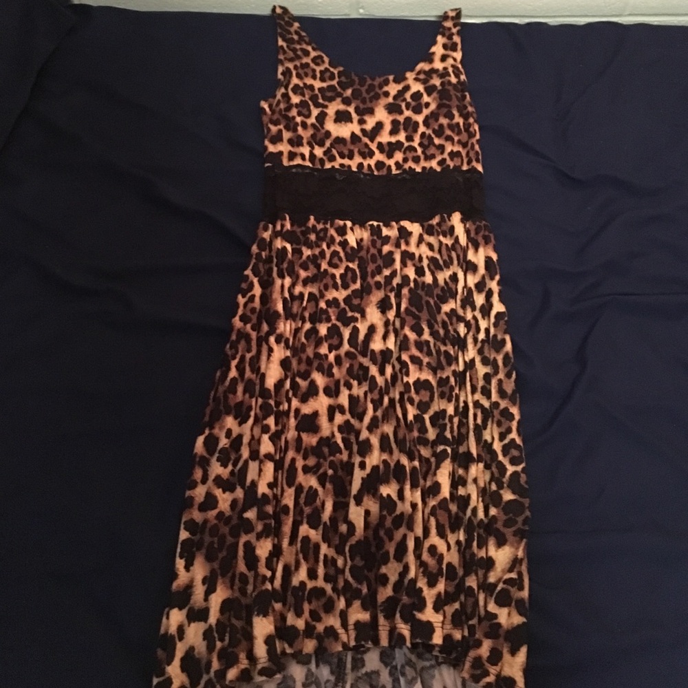 Cheetah Print Dress with Lace Cutout