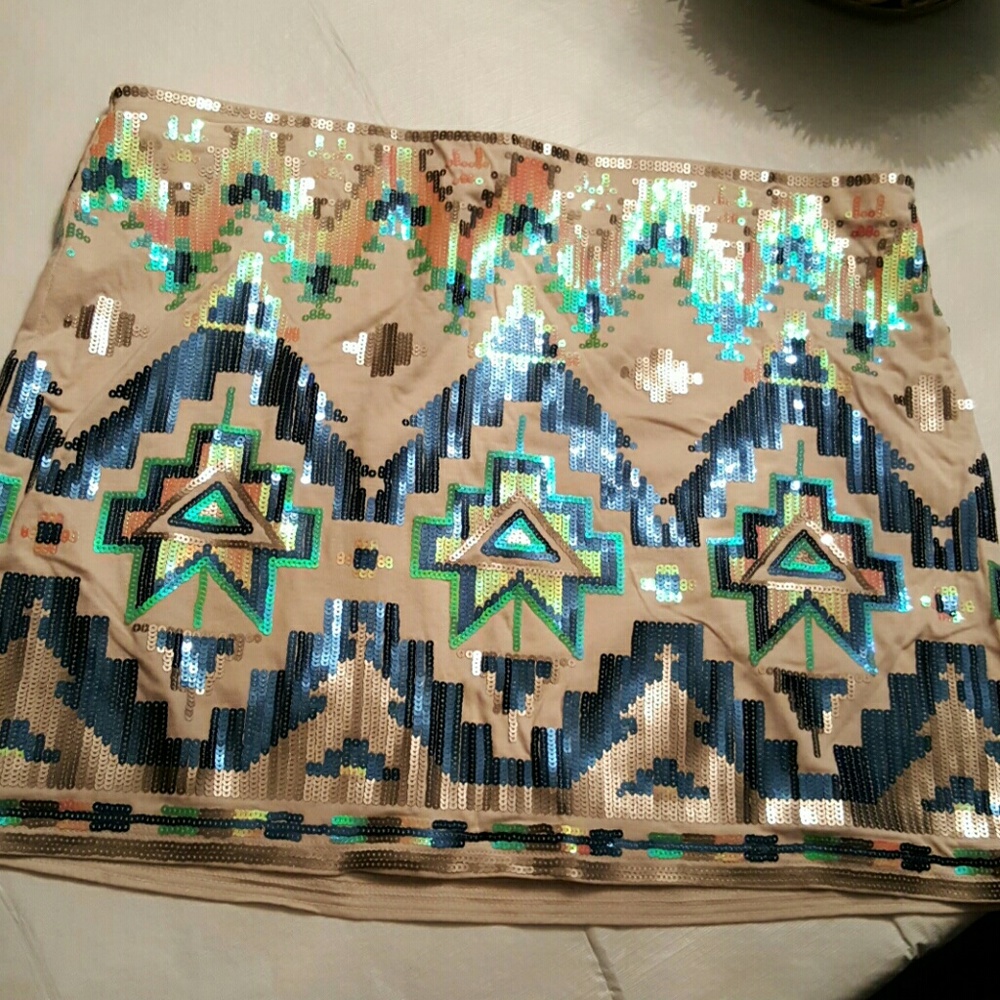 Express Sequin Mini Skirt