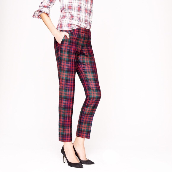 j crew red plaid pants