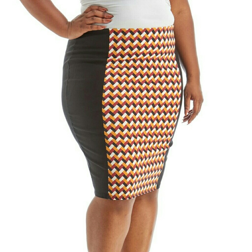 🔶GEOMETRIC CHEVRON PRINT SKIRT