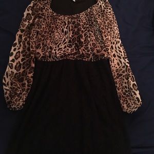 Cheetah Print with Black Lace bottom Dress!