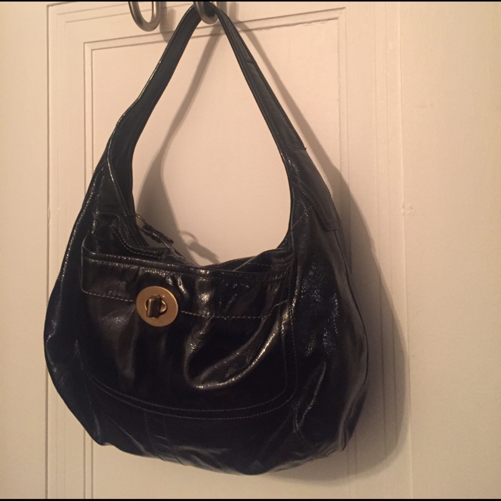 Patent leather coach purse