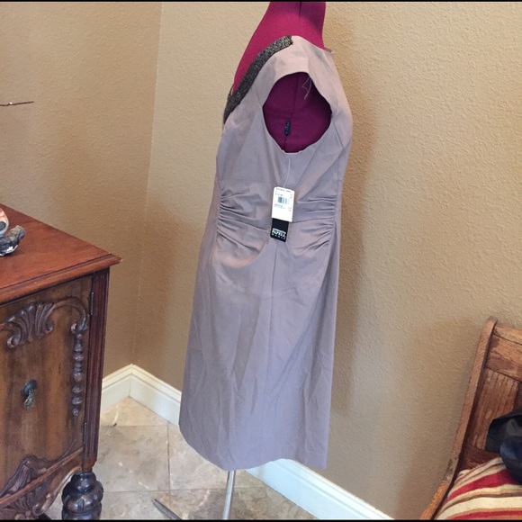 Adrianna Papell Taupe Dress EUC - Picture 3 of 8