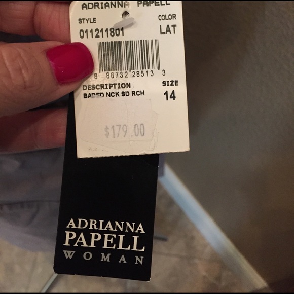 Adrianna Papell Taupe Dress EUC - Picture 7 of 8