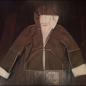 Suede full zip jacket