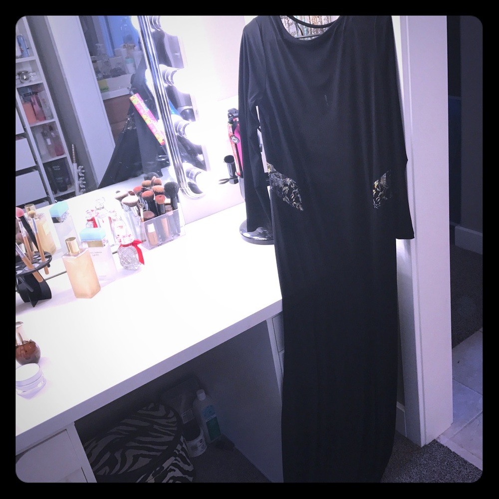 Black and gold dress