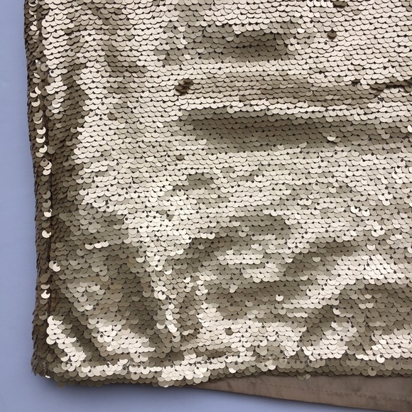 Gold Sequin Mini Skirt - Picture 3 of 6