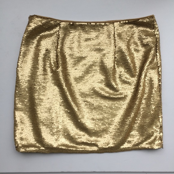 Gold Sequin Mini Skirt - Picture 5 of 6