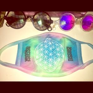 PASTEL RAINBOW RAVE FACE MASK