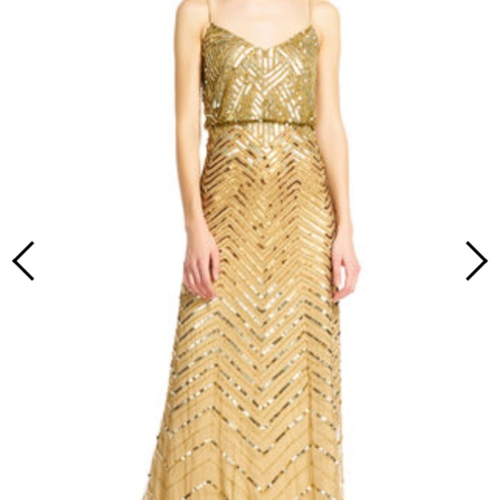 Adrianna Papell chevron beaded gown