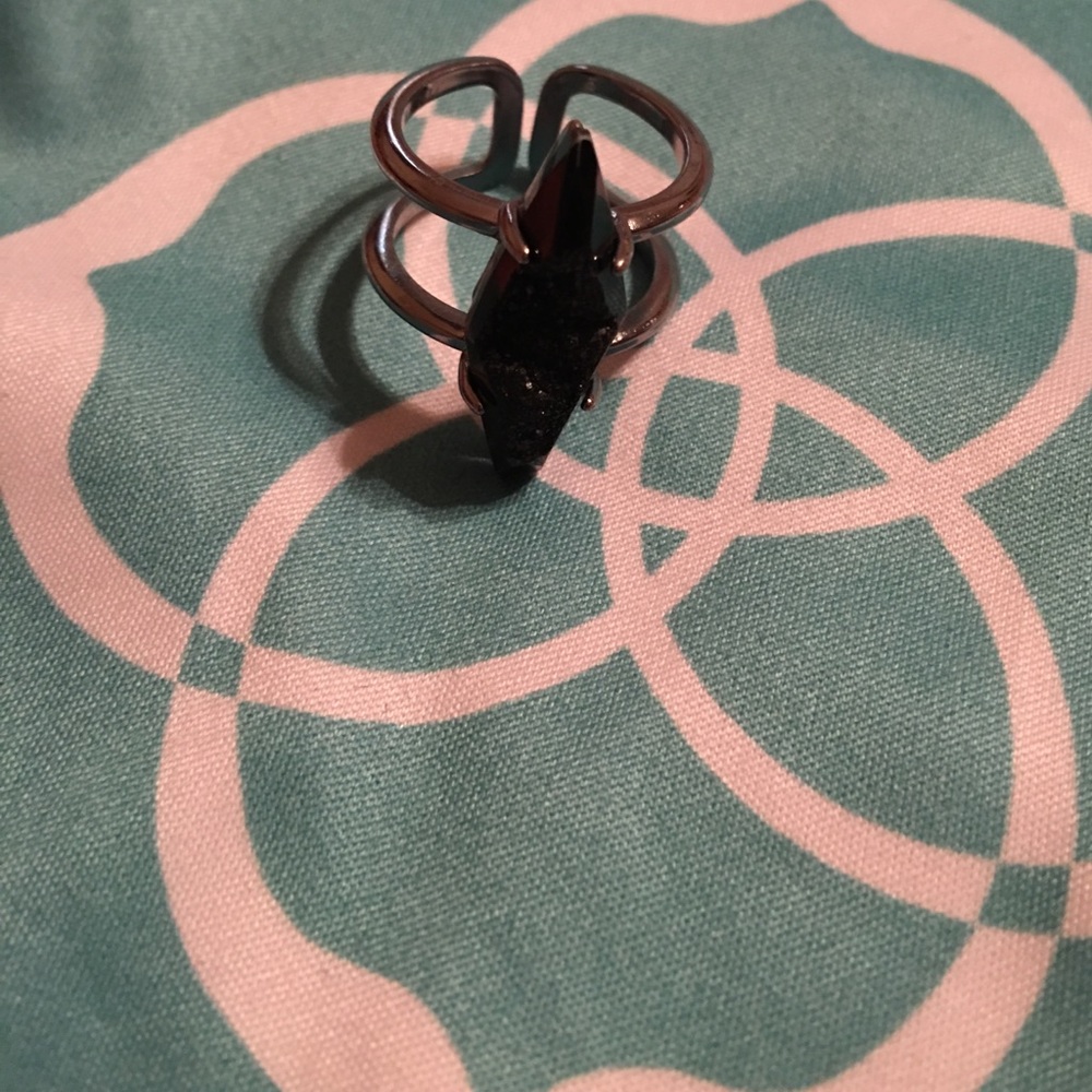 Kendra Scott Boyd cocktail ring in drusy black