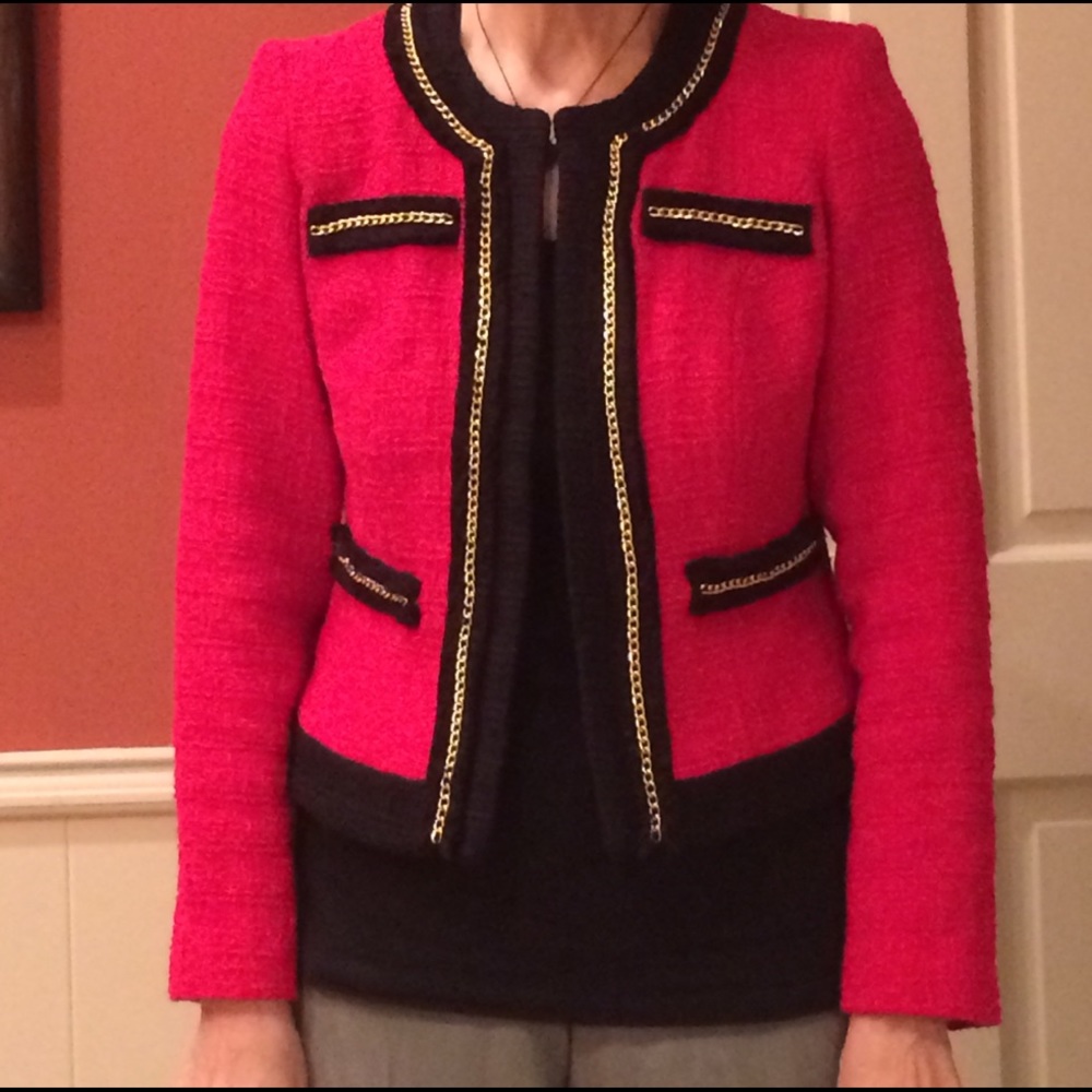 Chico's red jacket