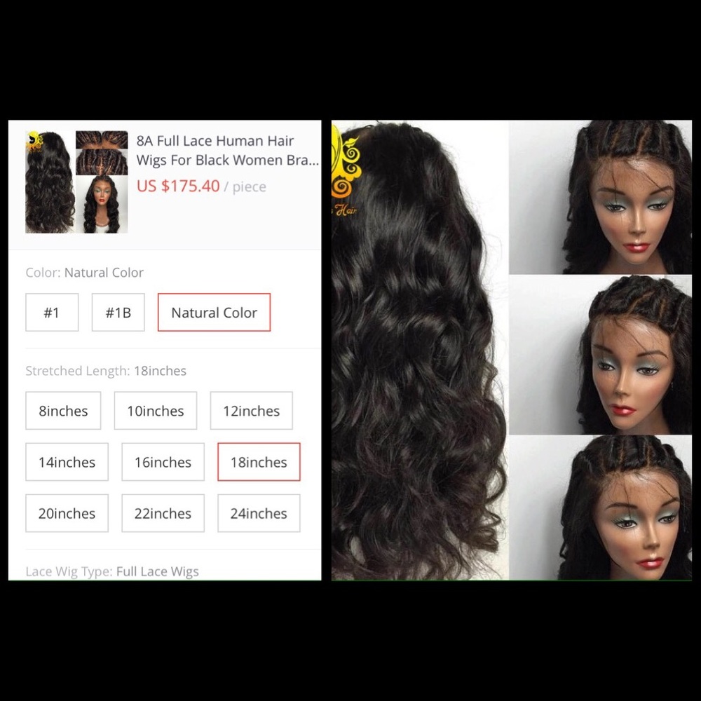 *SOLD!* Brazilian Virgin Full Lace Wig