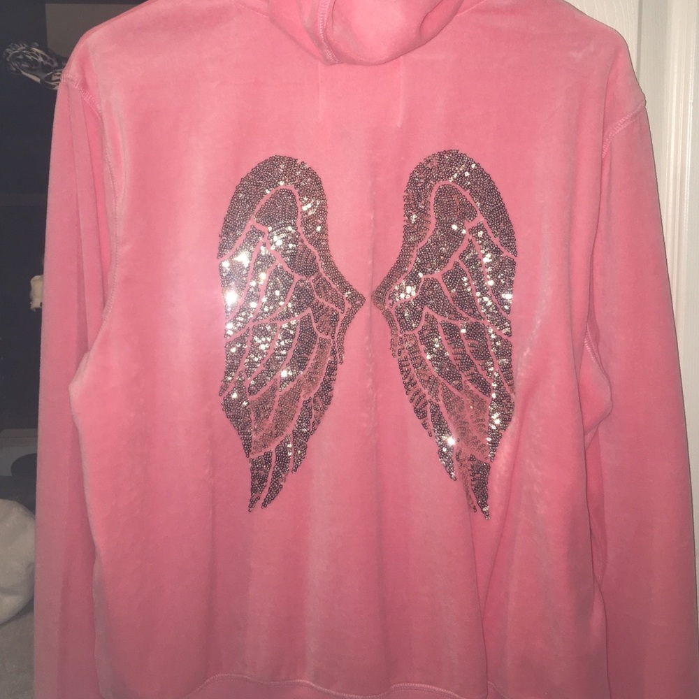 Victoria's Secret Velour Bling Sequin Zip Up