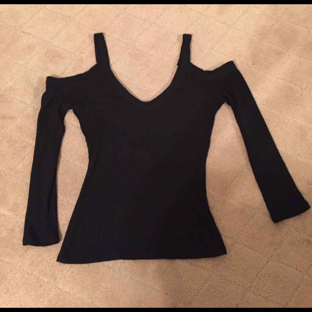Black Cold shoulder Sweater