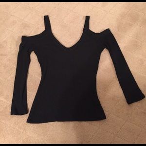 Black Cold shoulder Sweater
