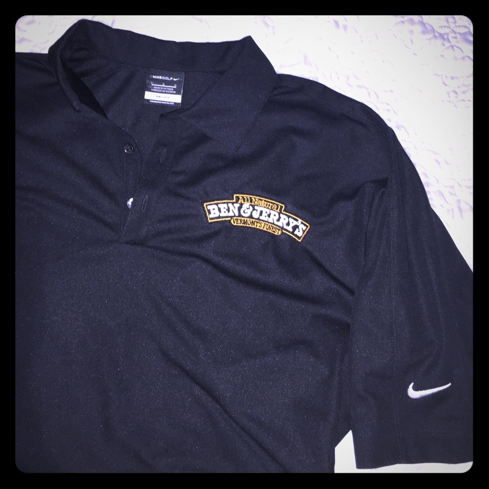 ⛳️✔️Black NIKE GOLF SHIRT "BEN & JERRY'S 🍦"