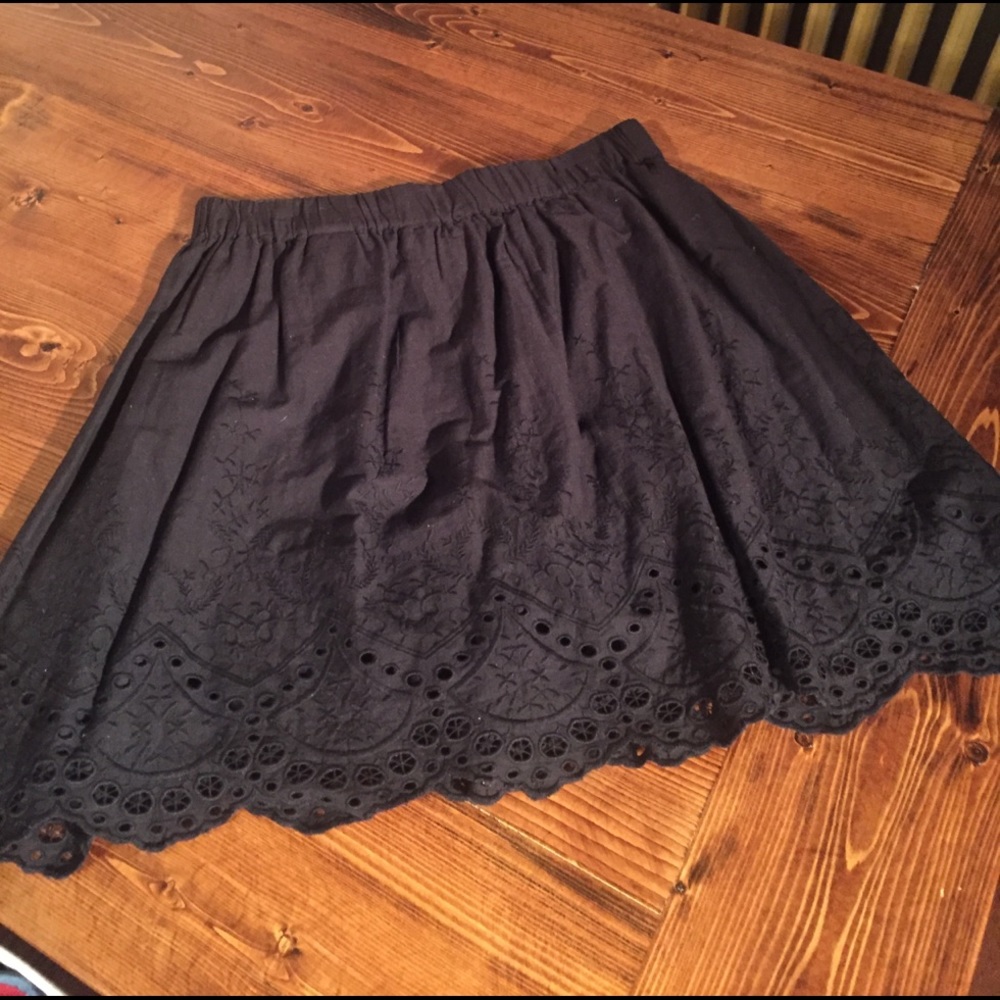 Black embroidered skirt