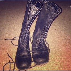 Steve Madden Black Combat Boots
