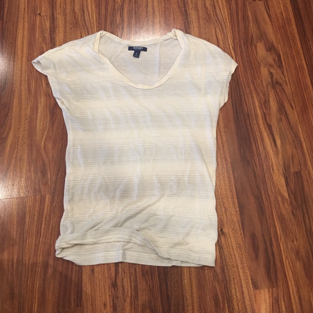 Old Navy cream stripe top S small