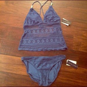 Ralph Lauren Teal Blue Crochet Tankini
