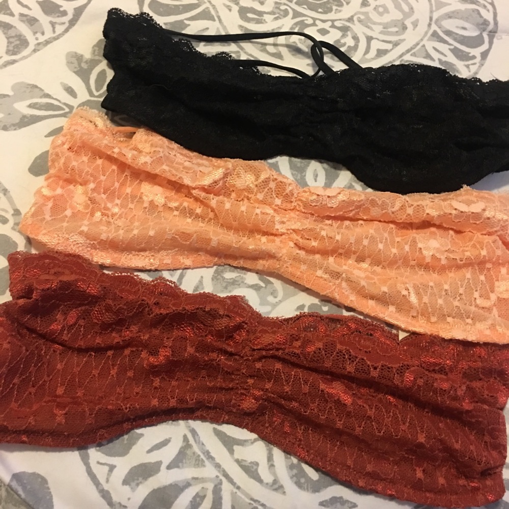 3 bandeaus from free people. Brand new :)