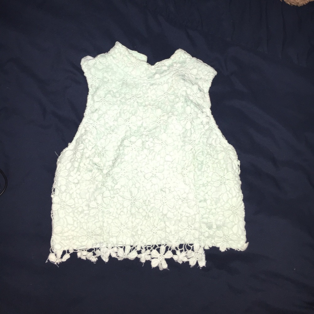 Mint colored crop top