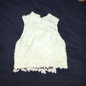 Mint colored crop top