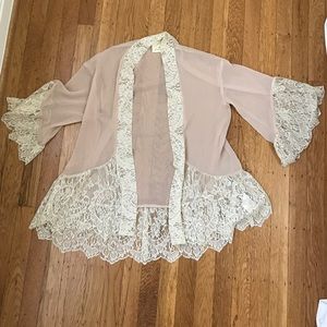 Pins & Needles Sheer Lacey Kimono  cover up