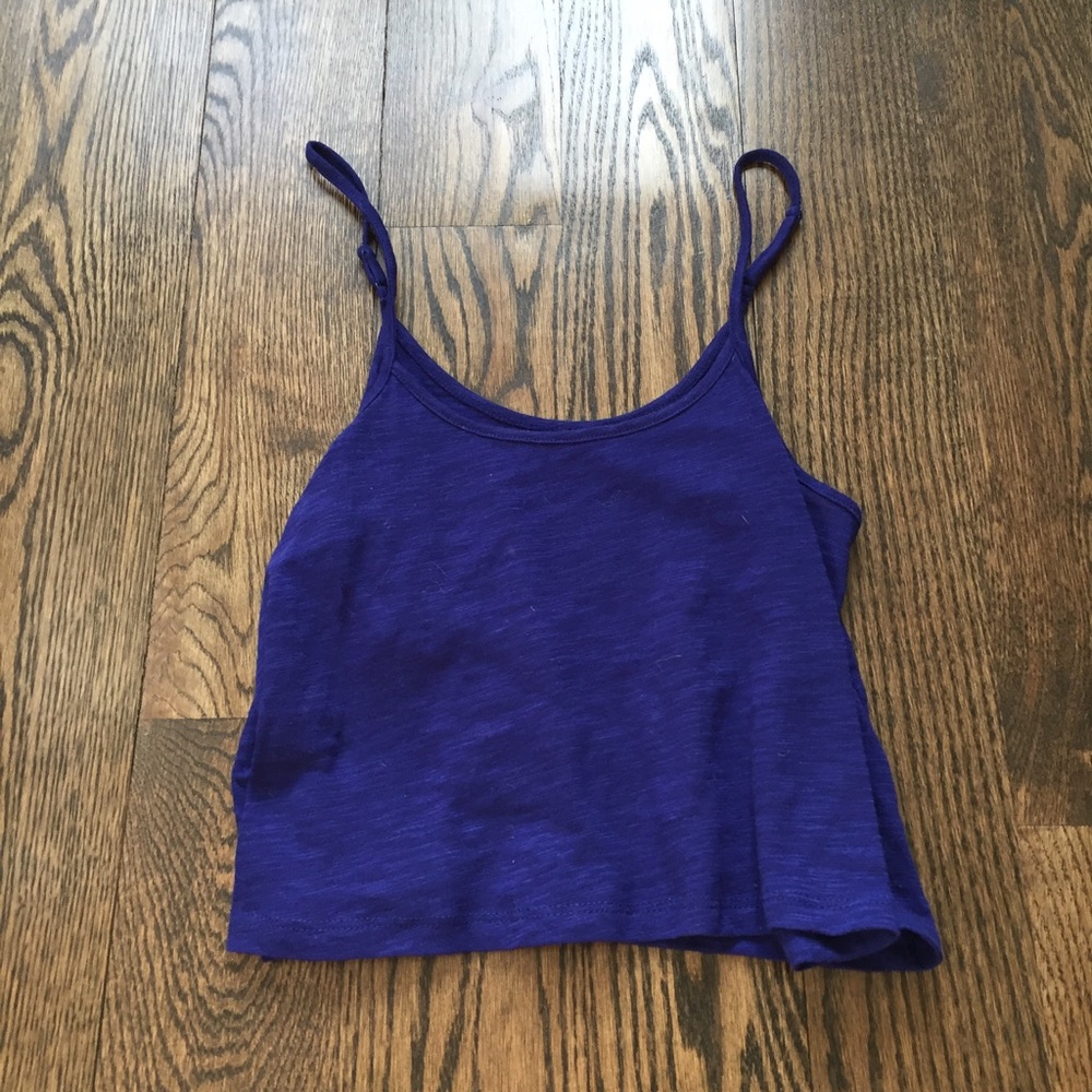 Blue burn out tank top