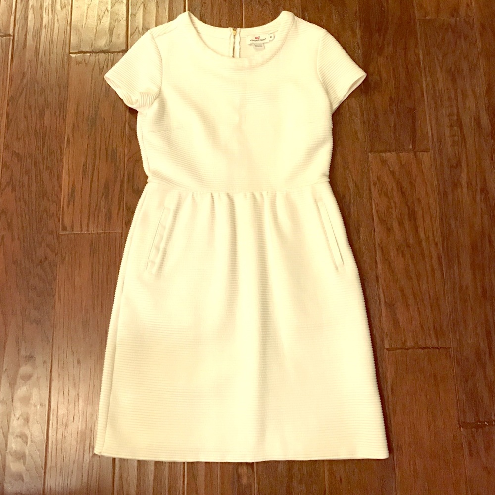 Vineyard Vines Ribbed Ivory Dress