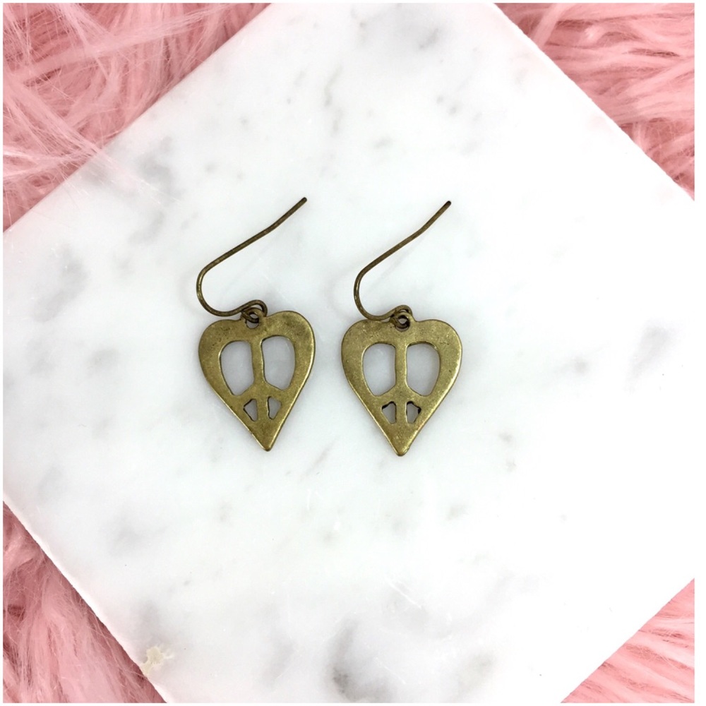 Peace Heart Earrings