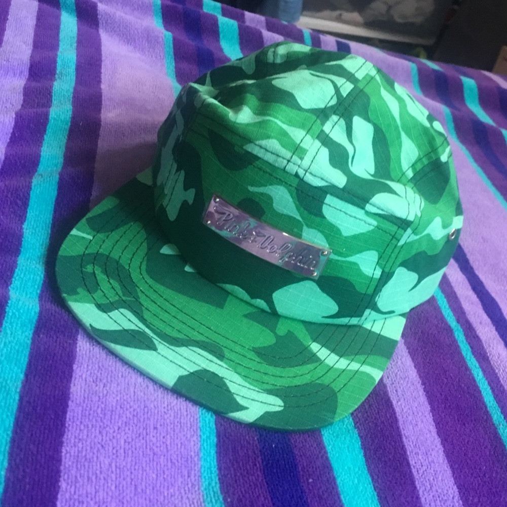 Pink Dolphin green Camo gold plated hat