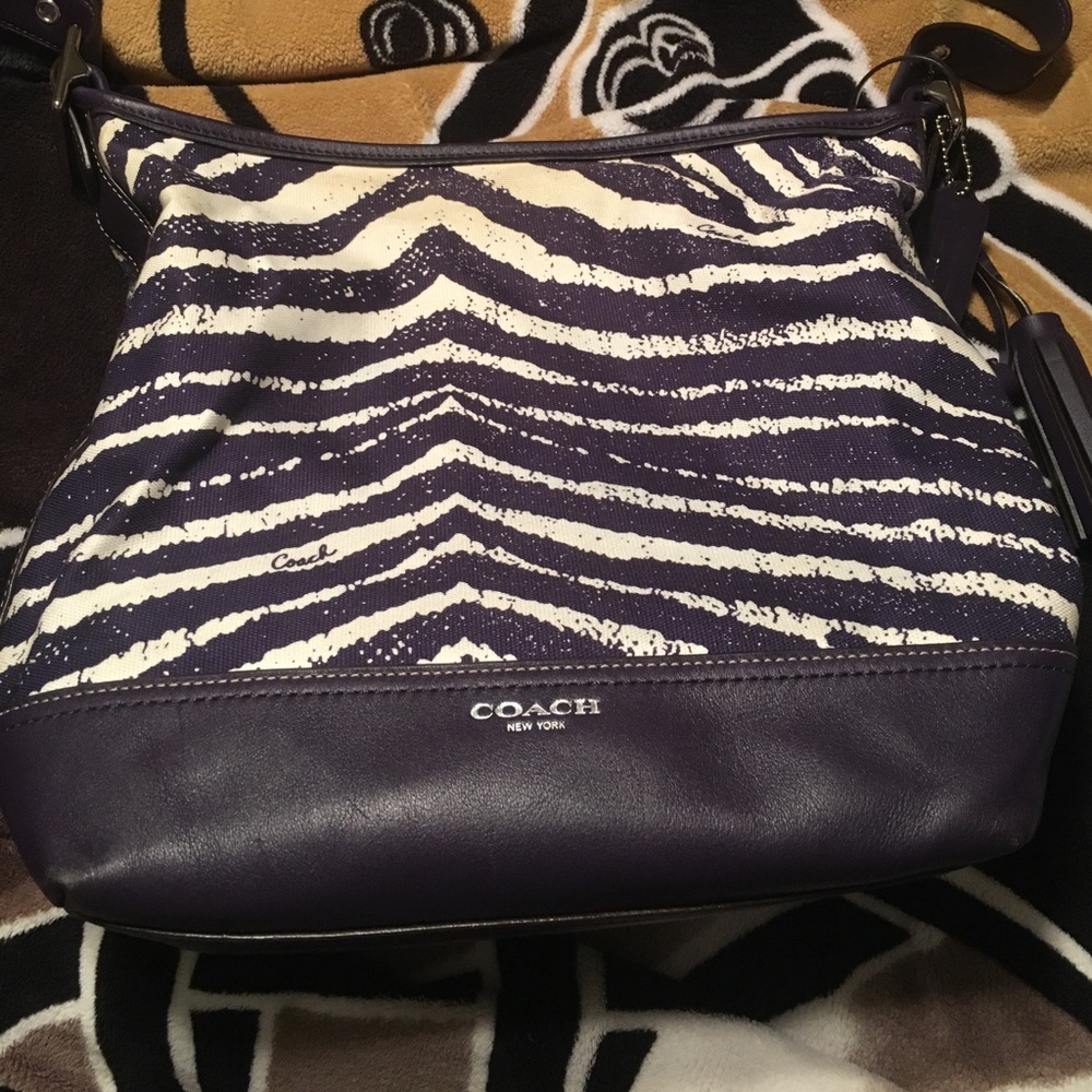 Coach zebra cross body purse